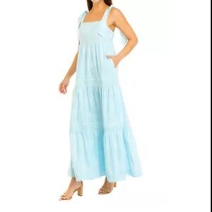 Biltmore Women's Tie Tank Maxi Dress Light Blue